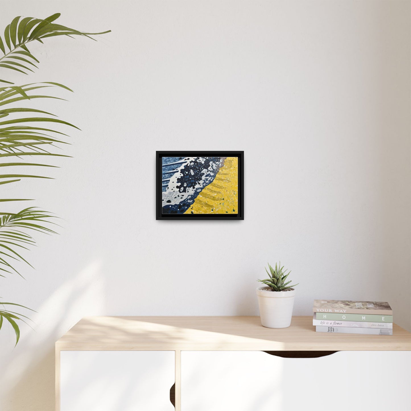 Framed Abstract Ocean & Sand Matte Canvas Print