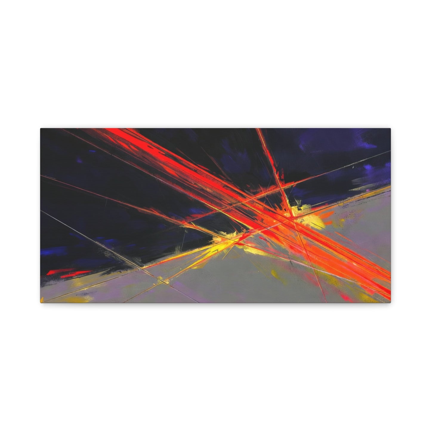 Abstract Red Streaks Matte Canvas Print — Modern Geometric Wall Art