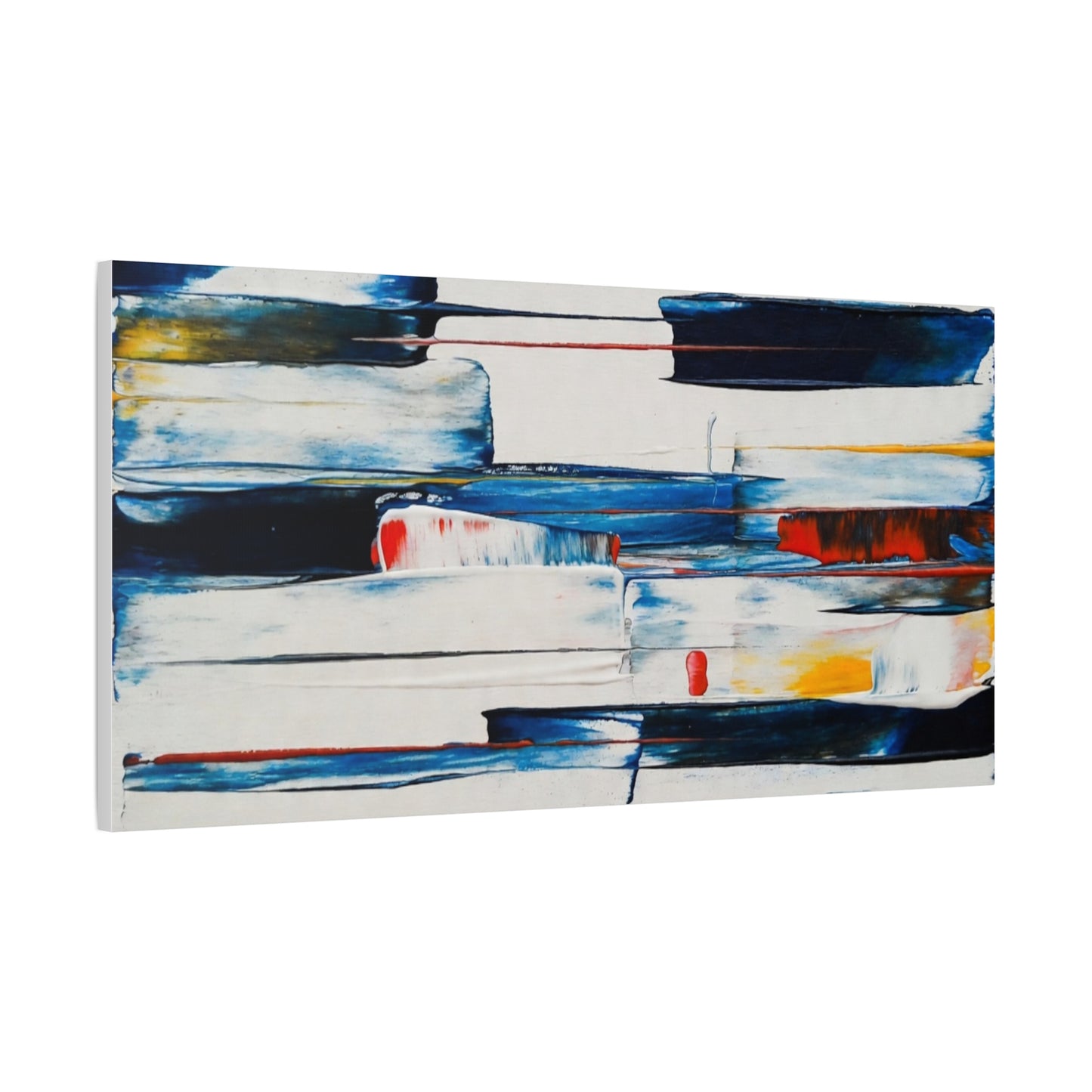Abstract Blue Brushstroke Canvas Wall Art — Modern Stretched Matte Canvas