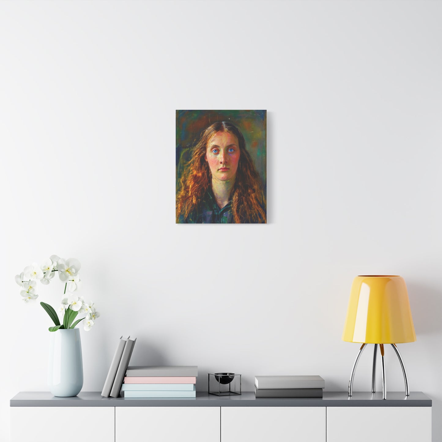 Portrait Canvas Print — Victorian Woman Oil Painting on Stretched Matte Canvas