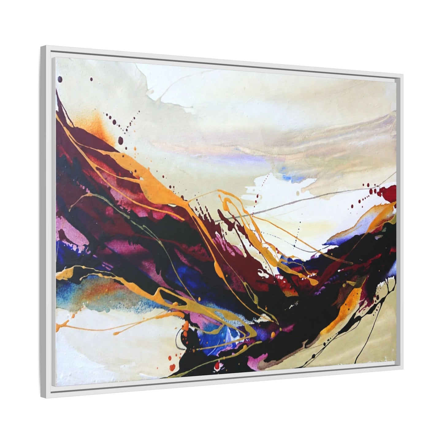 Abstract Flow Matte Canvas Framed Wall Art