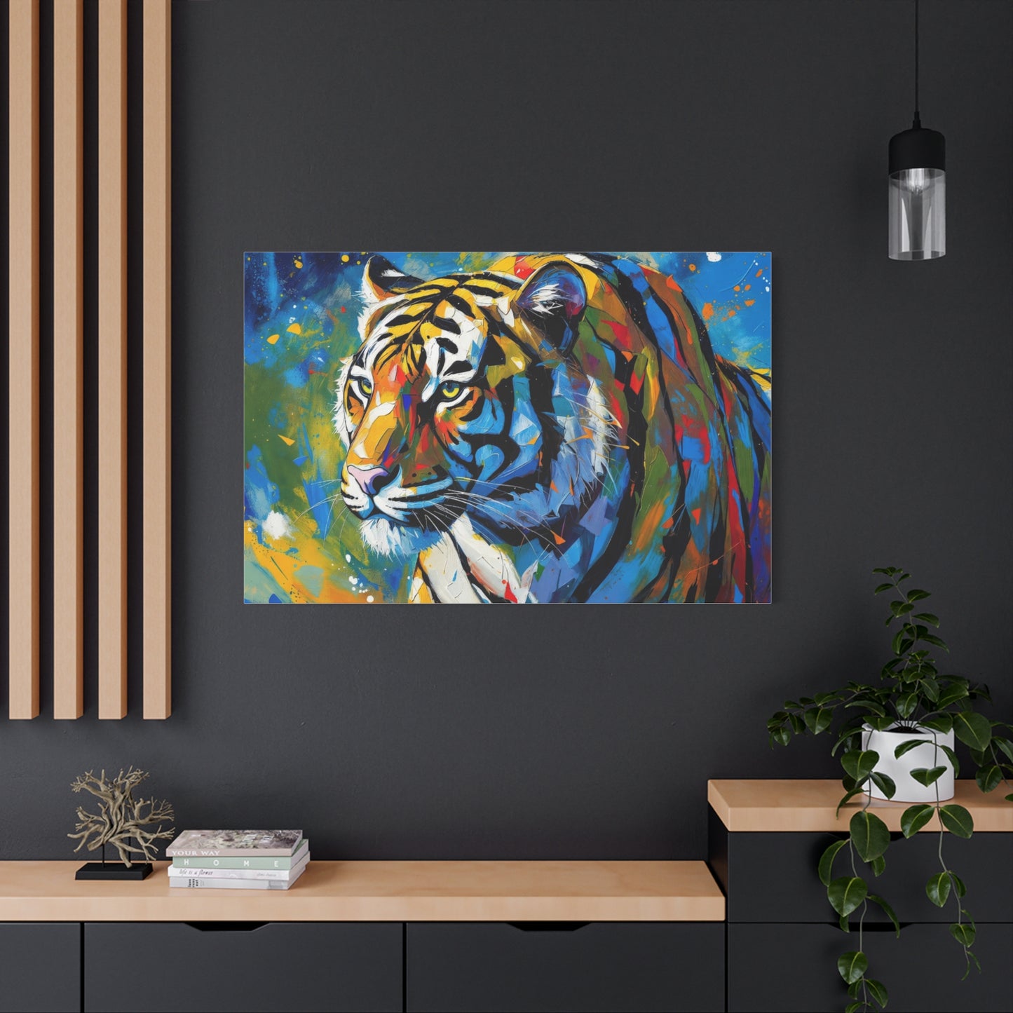Colorful Tiger Matte Canvas Wall Art — Vibrant Stretched 1.25"