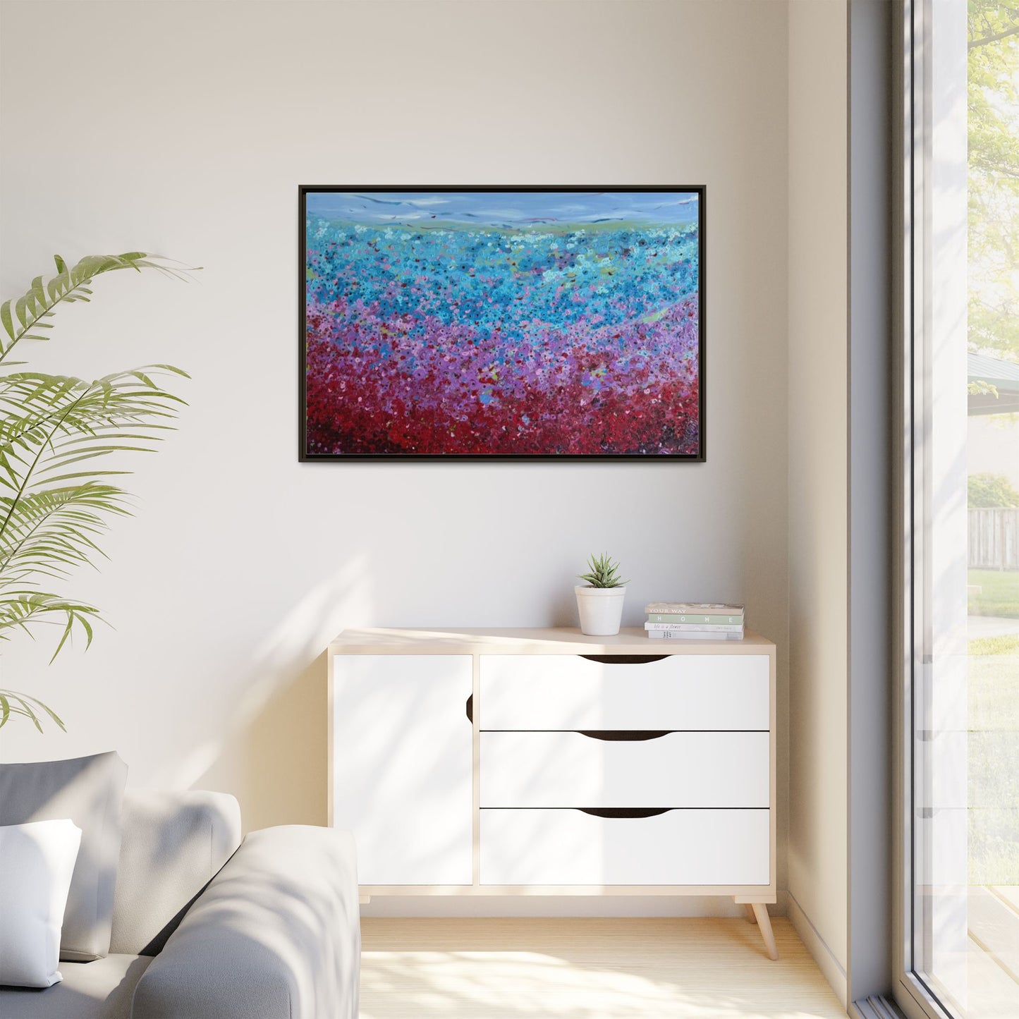 Bloom by Unknown Framed Matte Canvas Abstract Floral Field Wall Art