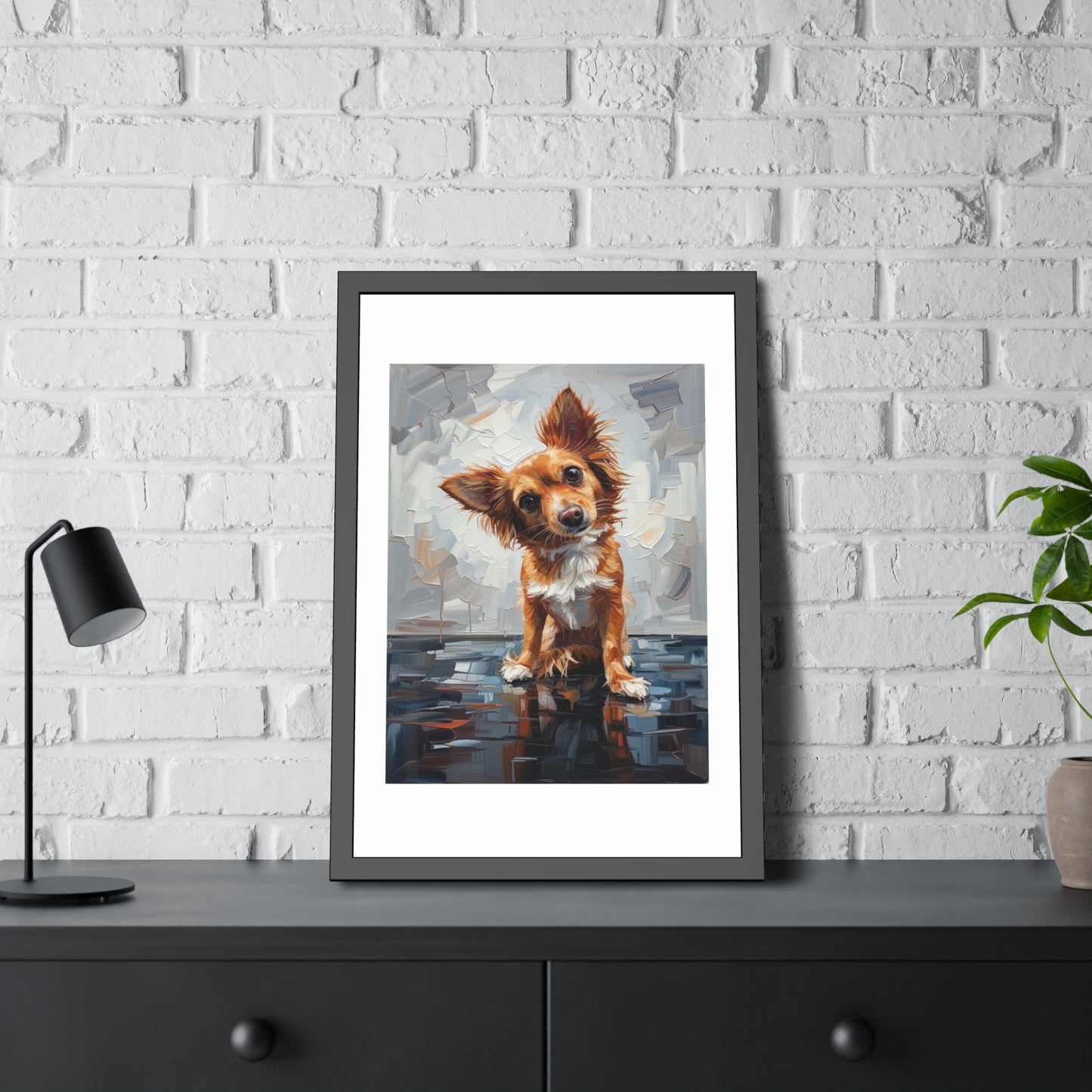 Dog Portrait Framed Poster — Cute Puppy Wall Art
