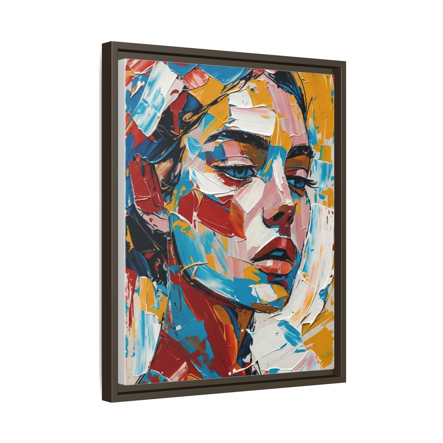 Colorful Abstract Portrait Framed Canvas Print