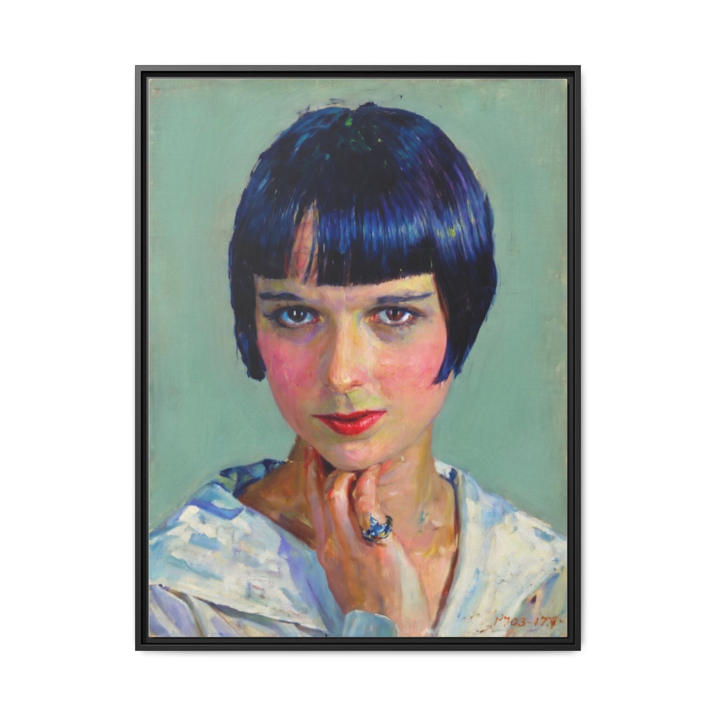 Framed Matte Canvas Portrait Print — Vintage Flapper Woman