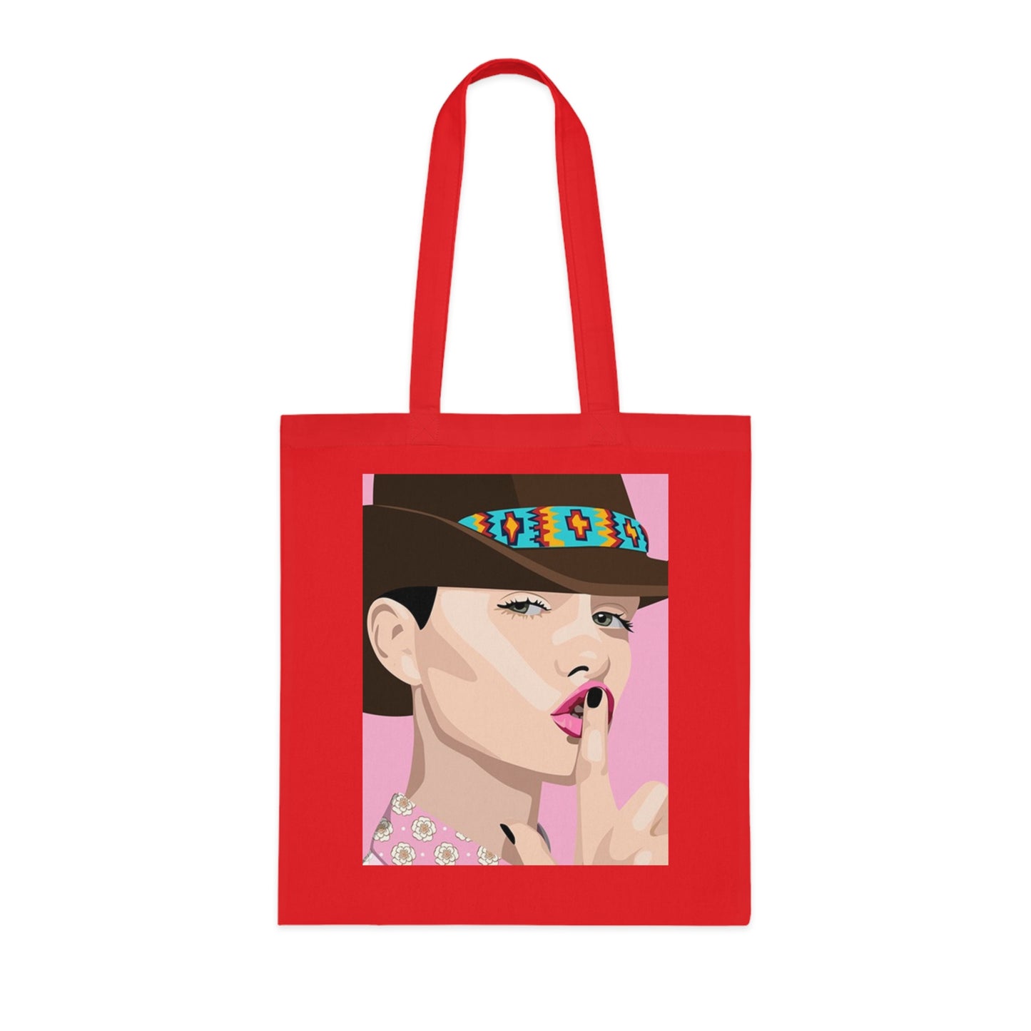 Pop Art Woman Tote Bag — Stylish Retro Portrait Cotton Shopper