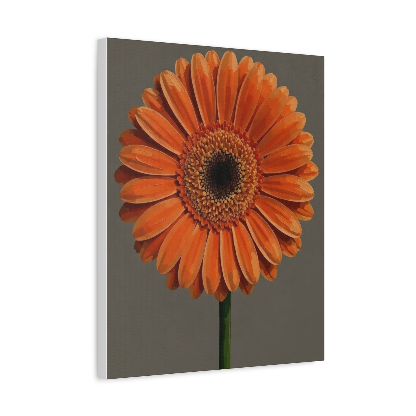 Orange Gerbera Flower Matte Canvas Print — Stretched Wall Art