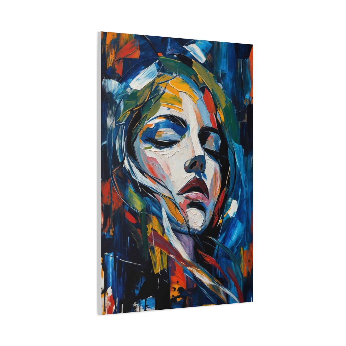 Abstract Colorful Woman Portrait Canvas