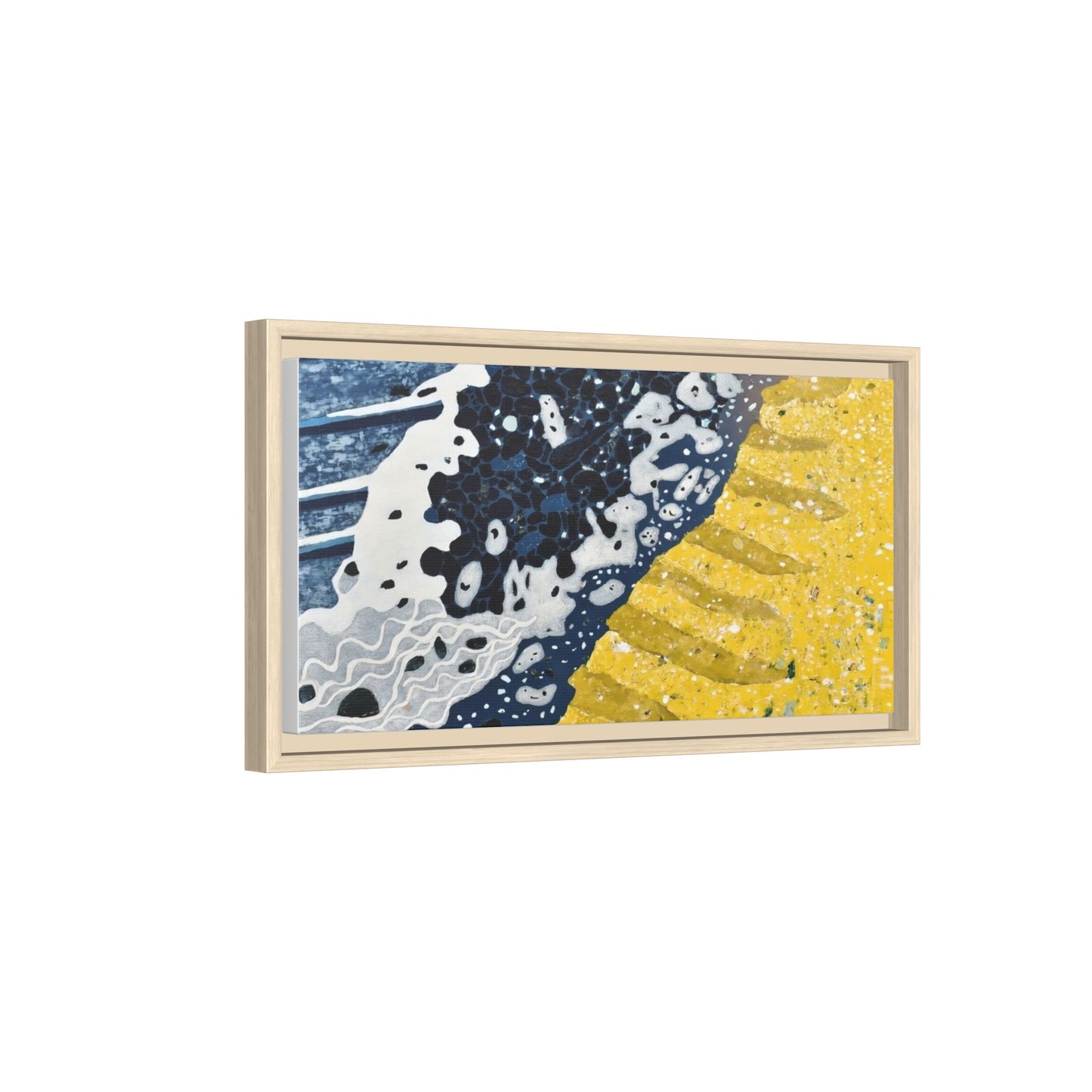 Framed Abstract Ocean & Sand Matte Canvas Print