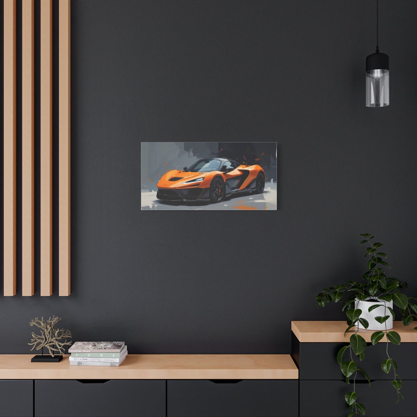 Orange Supercar Matte Canvas Wall Art – Stretched 1.25" Sports Car Print