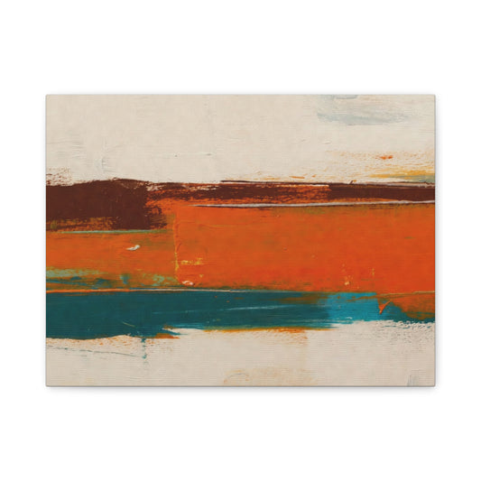 Abstract Orange & Teal Matte Canvas Wall Art — Stretched 1.25"