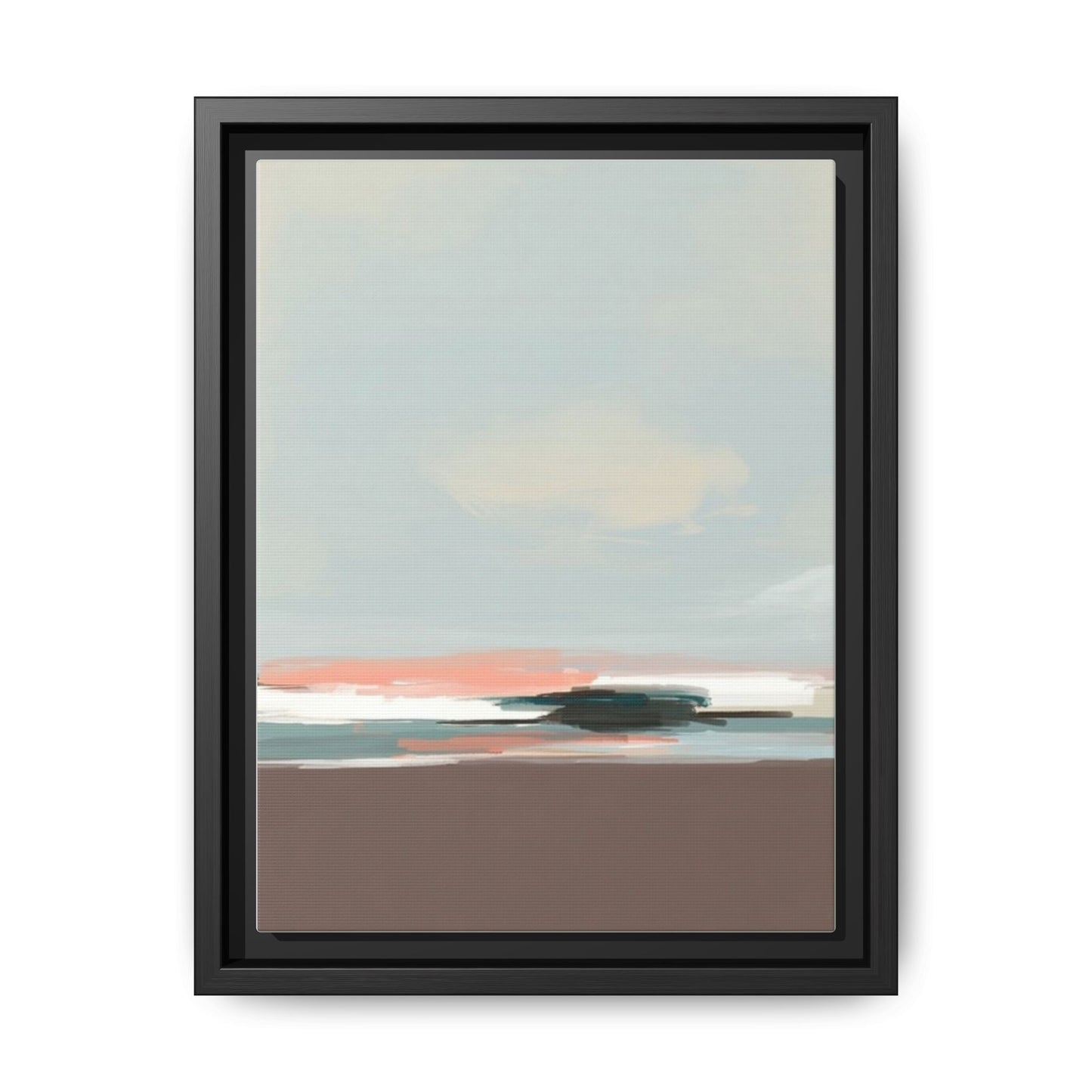 Framed Matte Canvas Print — Soft Coastal Abstract Landscape