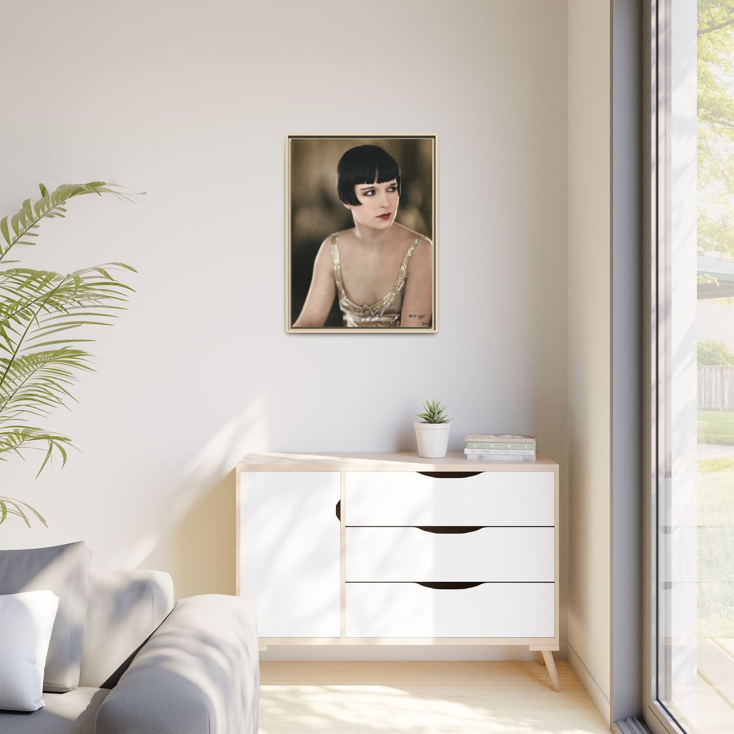 Vintage Louise Brooks Portrait Matte Canvas Framed Wall Art