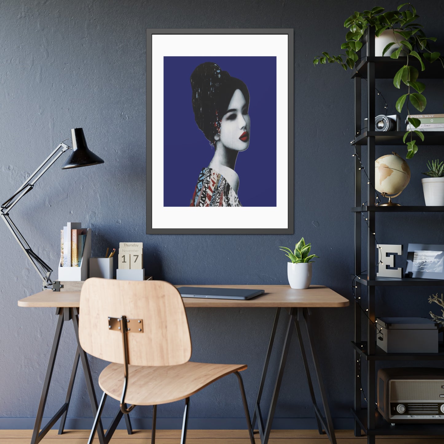 Geisha Portrait - Framed Paper Posters