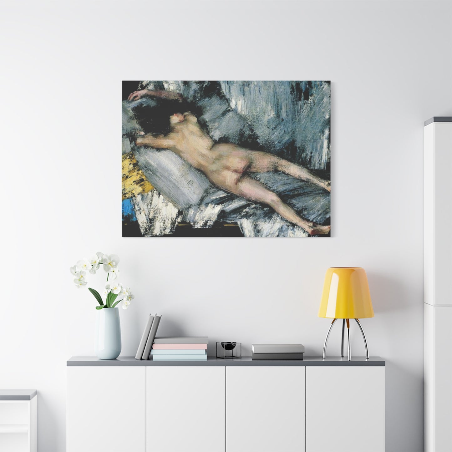 Nude in the Studio by János Vaszary Matte Stretched Canvas: Wall Art Poster
