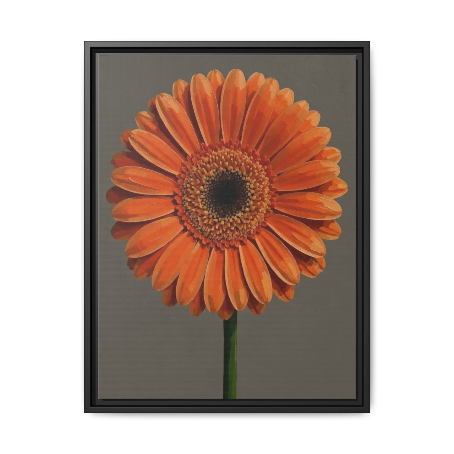 Orange Gerbera Daisy Matte Canvas Print (Framed)