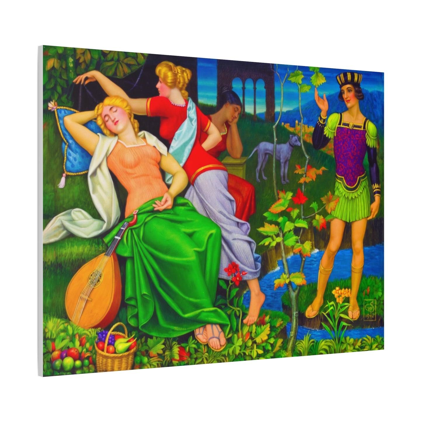 Colorful Renaissance-Inspired Matte Stretched Canvas Art