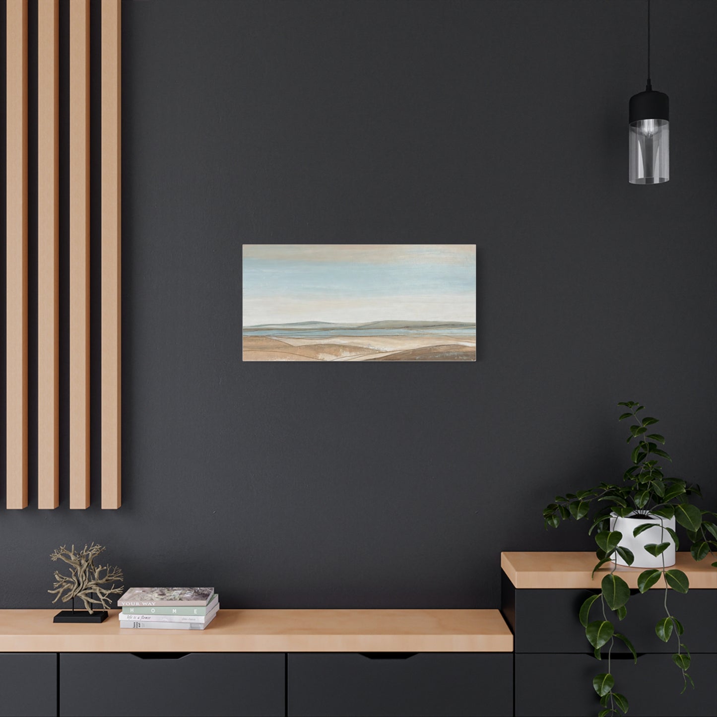 Coastal Pastel Landscape Canvas — Matte Stretched Wall Art