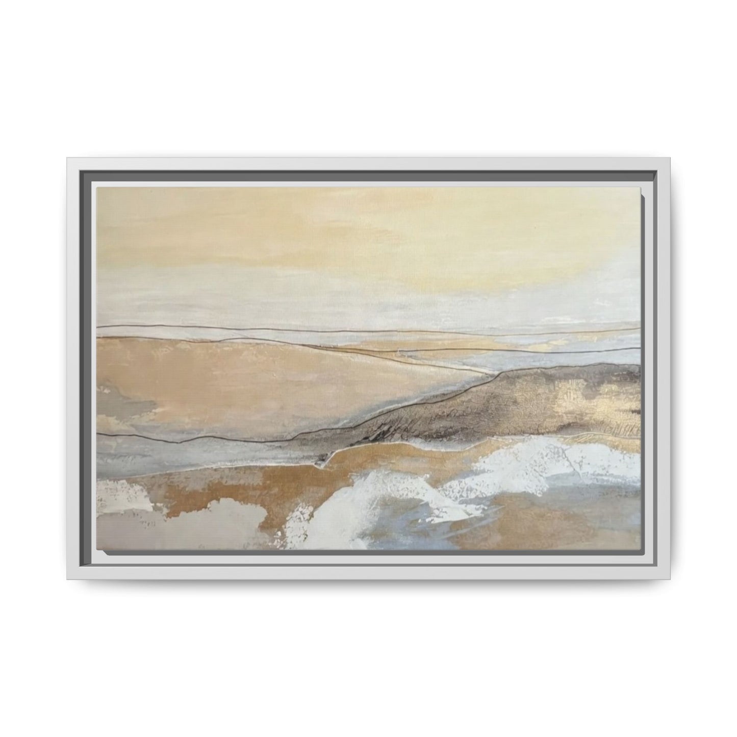 Framed Abstract Coastal Landscape Matte Canvas Wall Art
