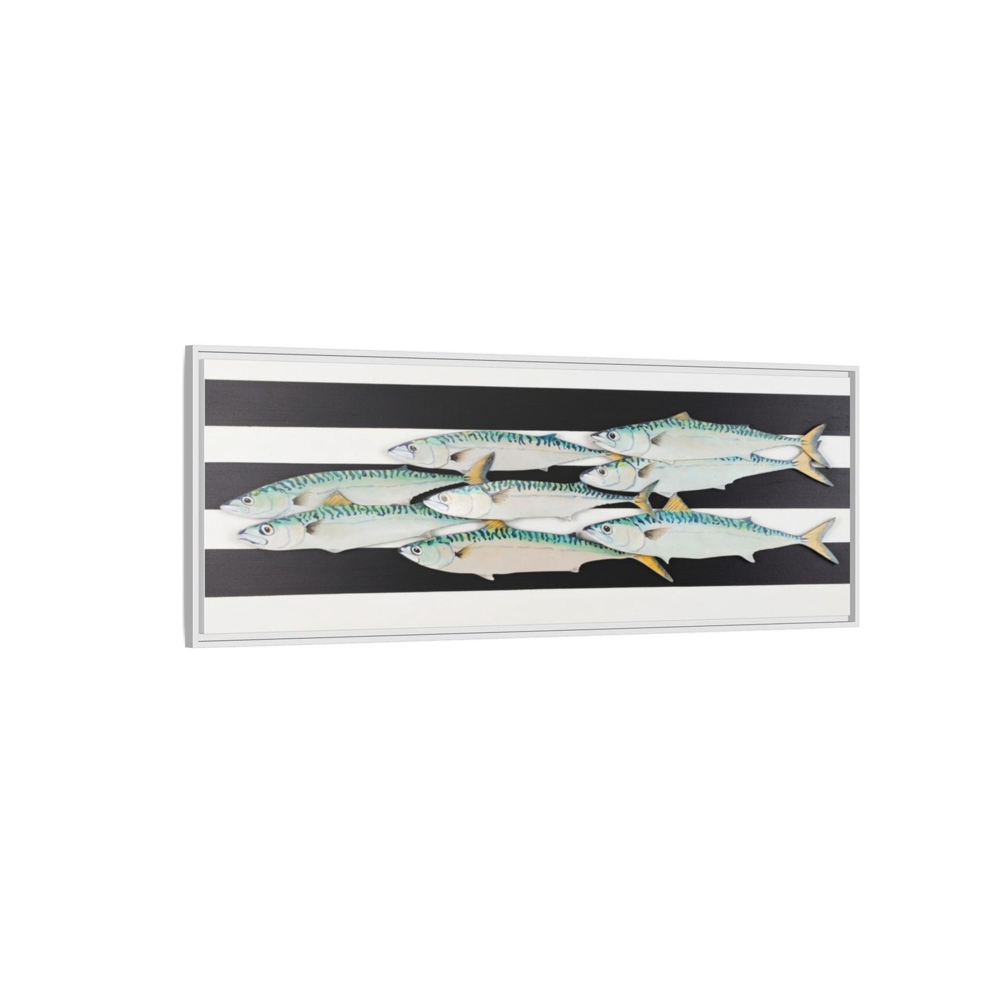 Striped Mackerel Canvas Print — Framed Matte Fish Wall Art