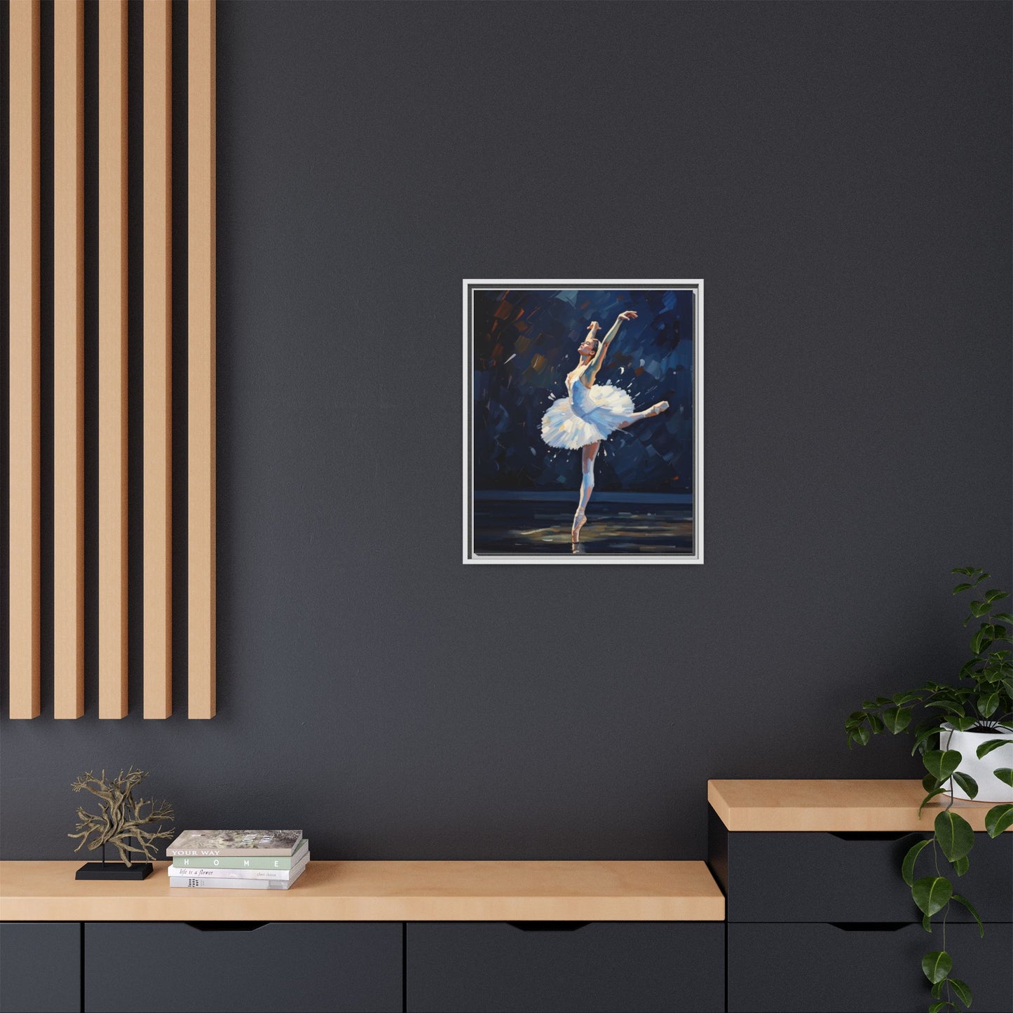 Ballerina Ballet Canvas Print — Framed Matte Wall Art
