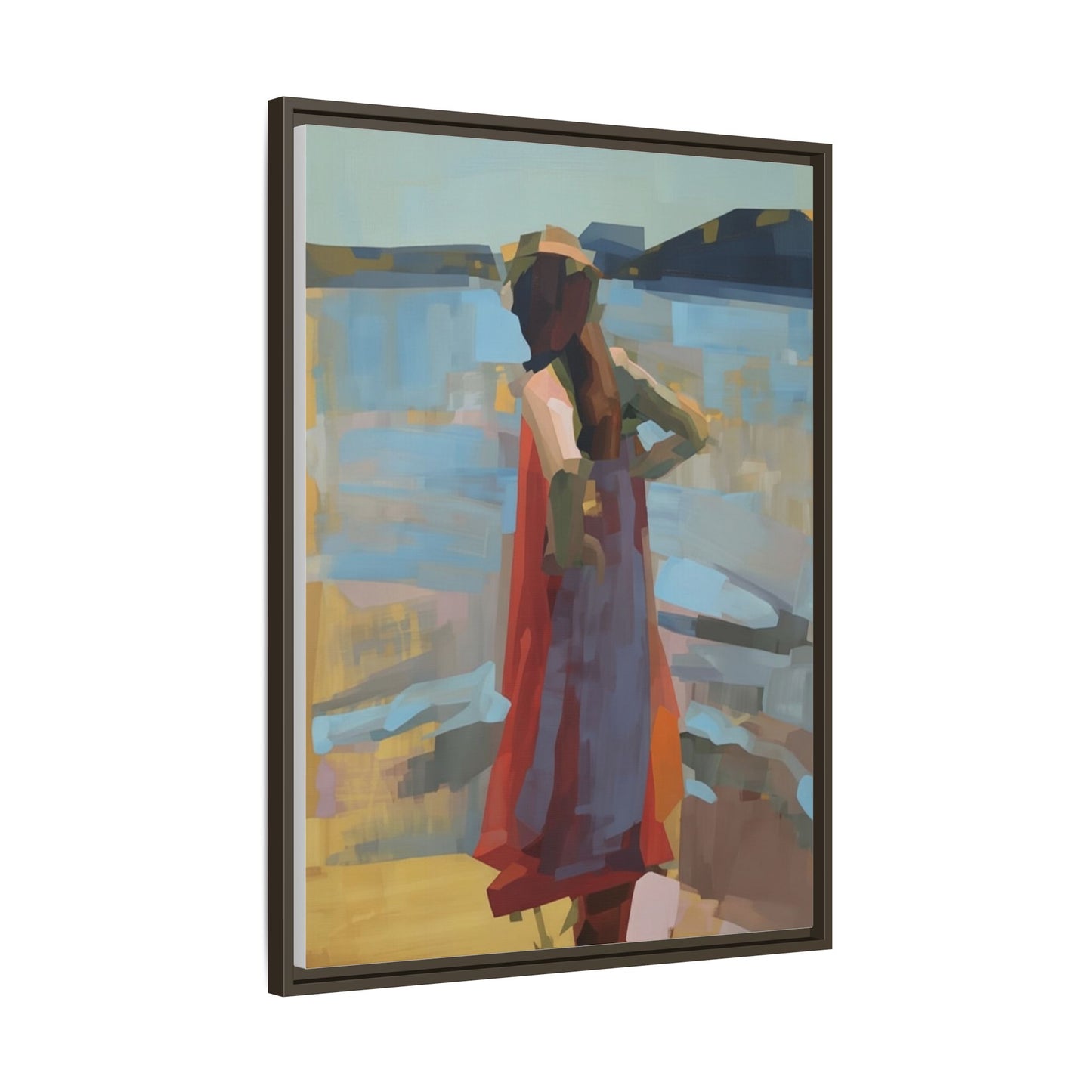 Framed Matte Canvas Print — Coastal Woman Abstract Art