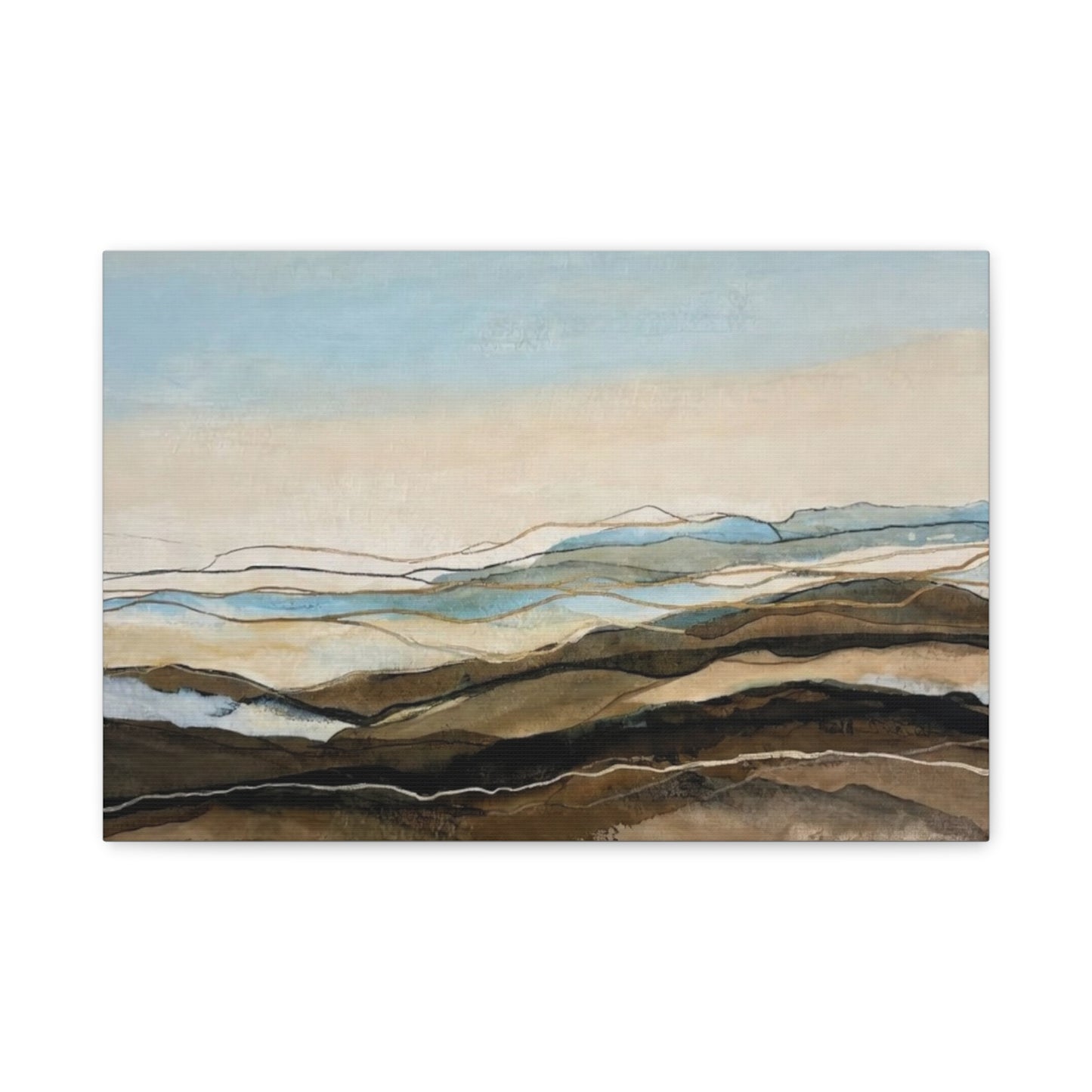 Abstract Coastal Landscape Matte Canvas – Stretched Wall Art