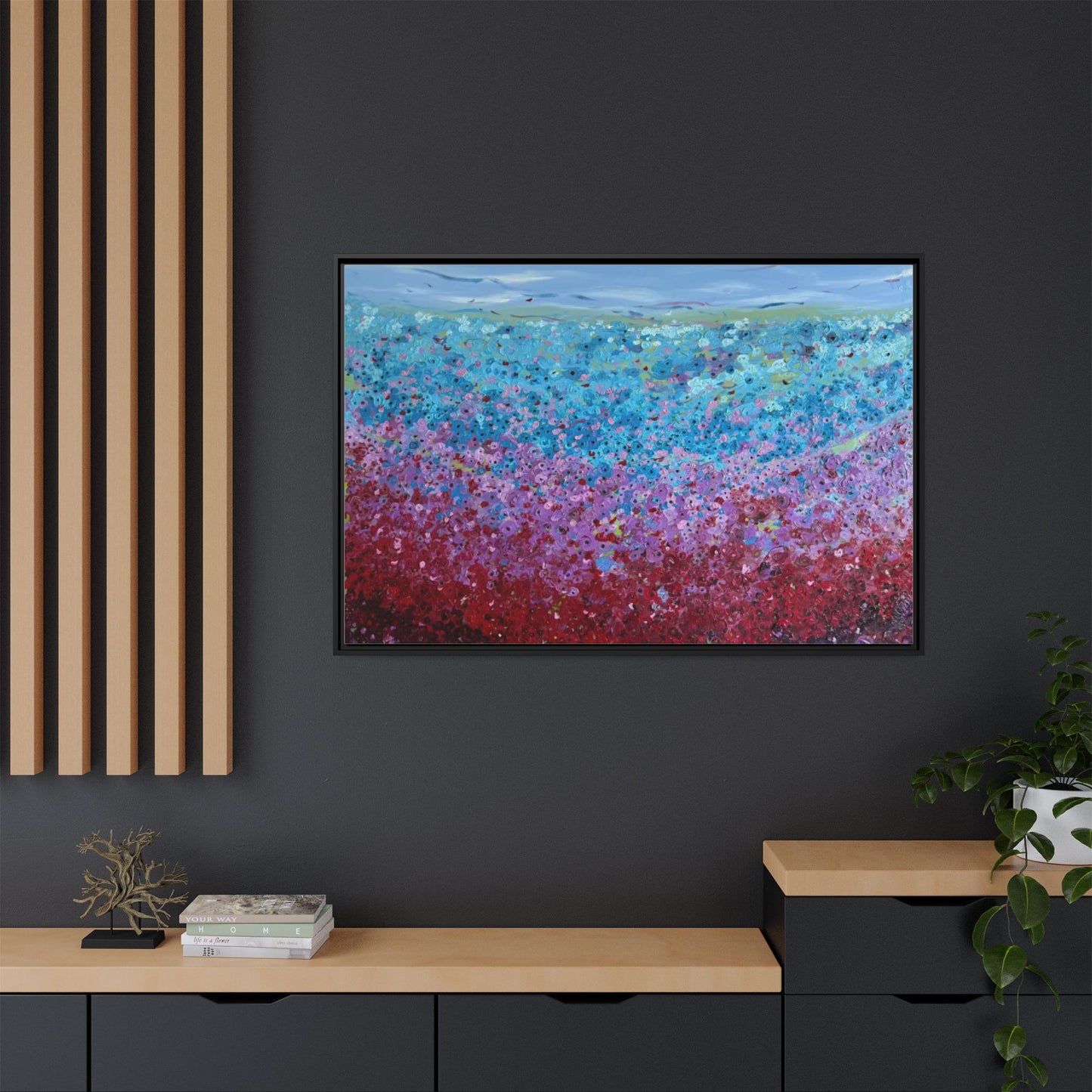 Bloom by Unknown Framed Matte Canvas Abstract Floral Field Wall Art