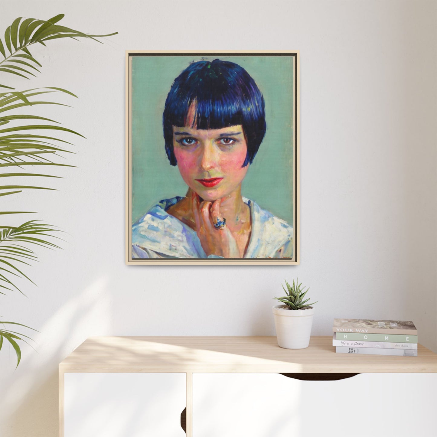 Framed Matte Canvas Portrait Print — Vintage Flapper Woman