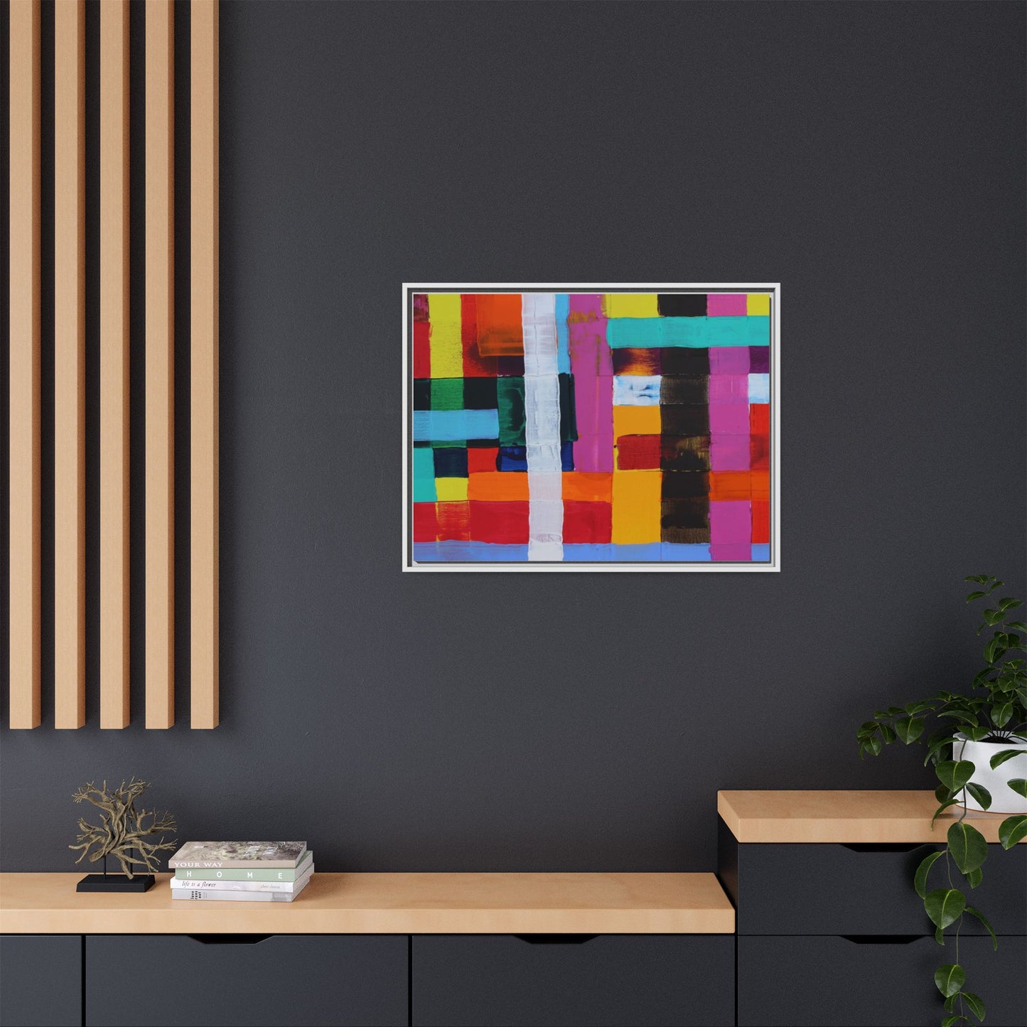Farbfeld Malerei (Acryl) by Unknown Artist Matte Framed Canvas Wall Art Print