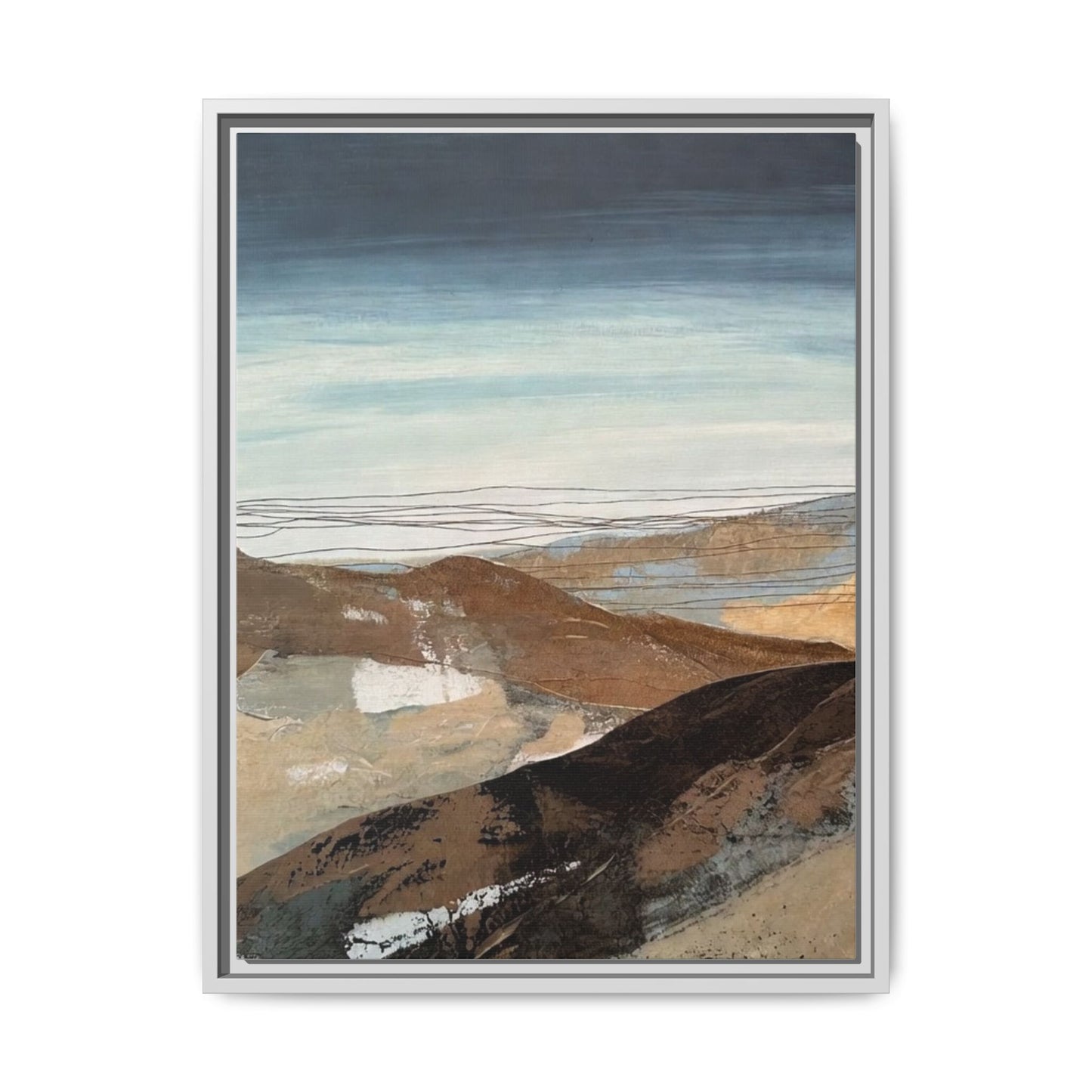 Framed Matte Canvas Art — Serene Abstract Landscape