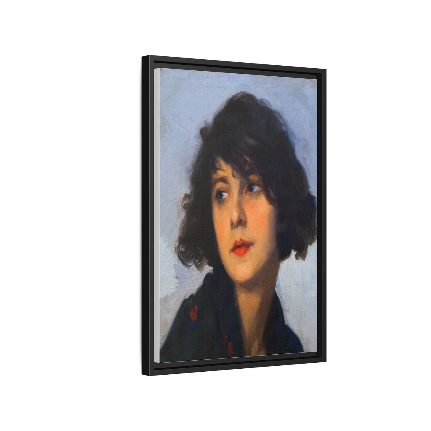 Mulher do chale verde (cropped) by Cyprien Eugene Boulet Framed Matte Canvas Print