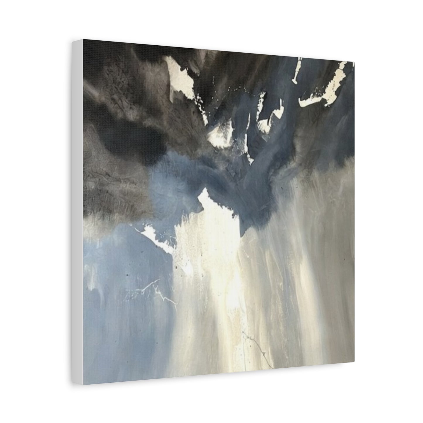 Abstract Storm Canvas Print — Dramatic Blue & Gray Matte Wall Art