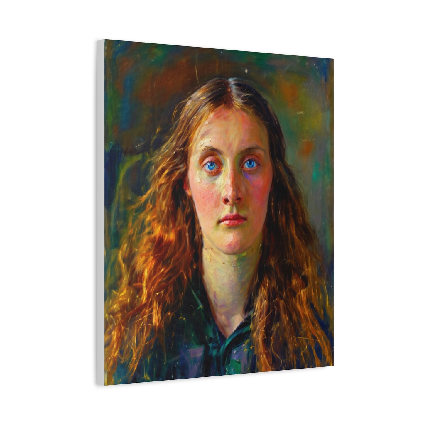 Portrait Canvas Print — Victorian Woman Oil Painting on Stretched Matte Canvas