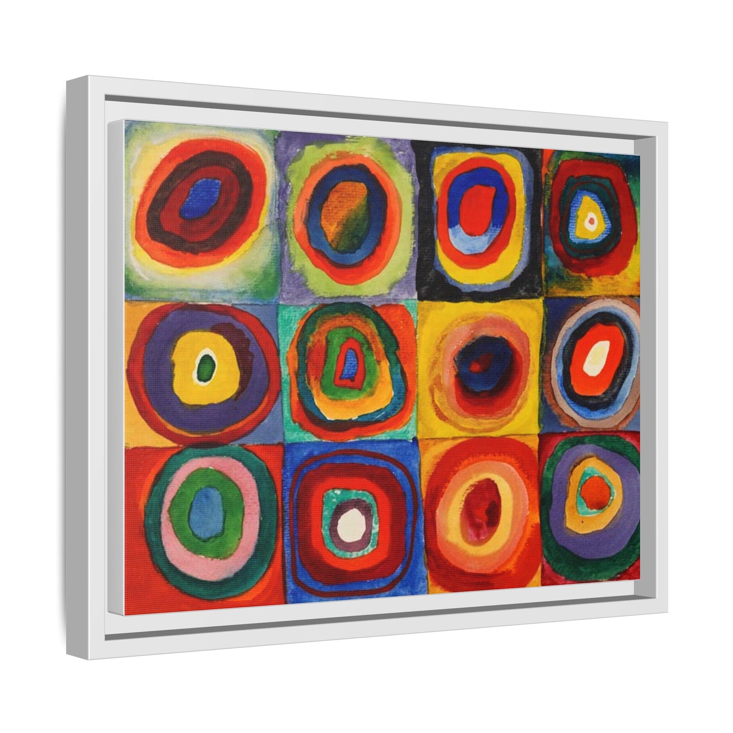 Colour Study, Squares with Concentric Circles by Vassily Kandinsky Framed Abstract Canvas Print