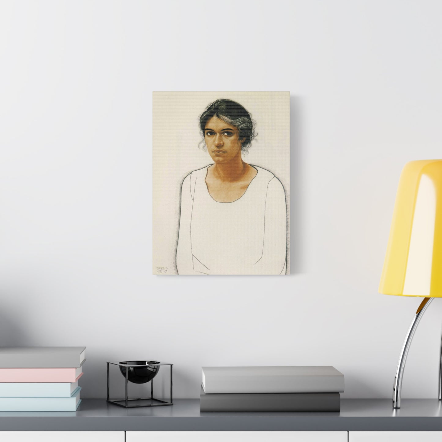 Portrait of a Woman by Winold Reiss Canvas Print – Matte Stretched Wall Art