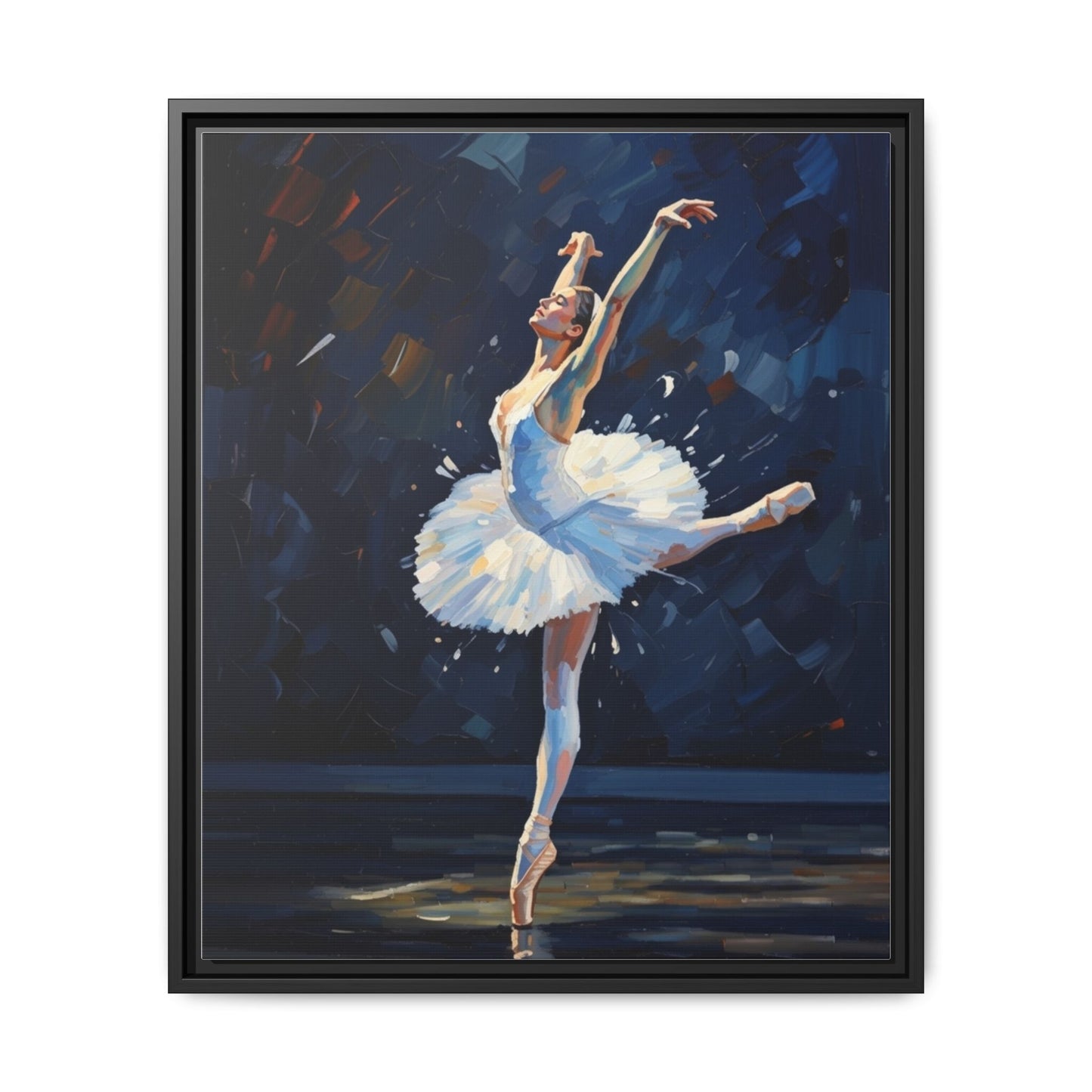 Ballerina Ballet Canvas Print — Framed Matte Wall Art