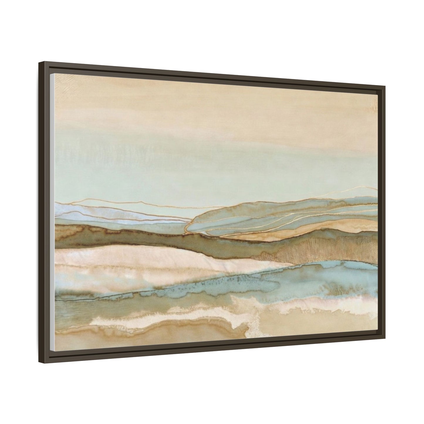 Framed Matte Canvas Coastal Abstract Landscape Wall Art