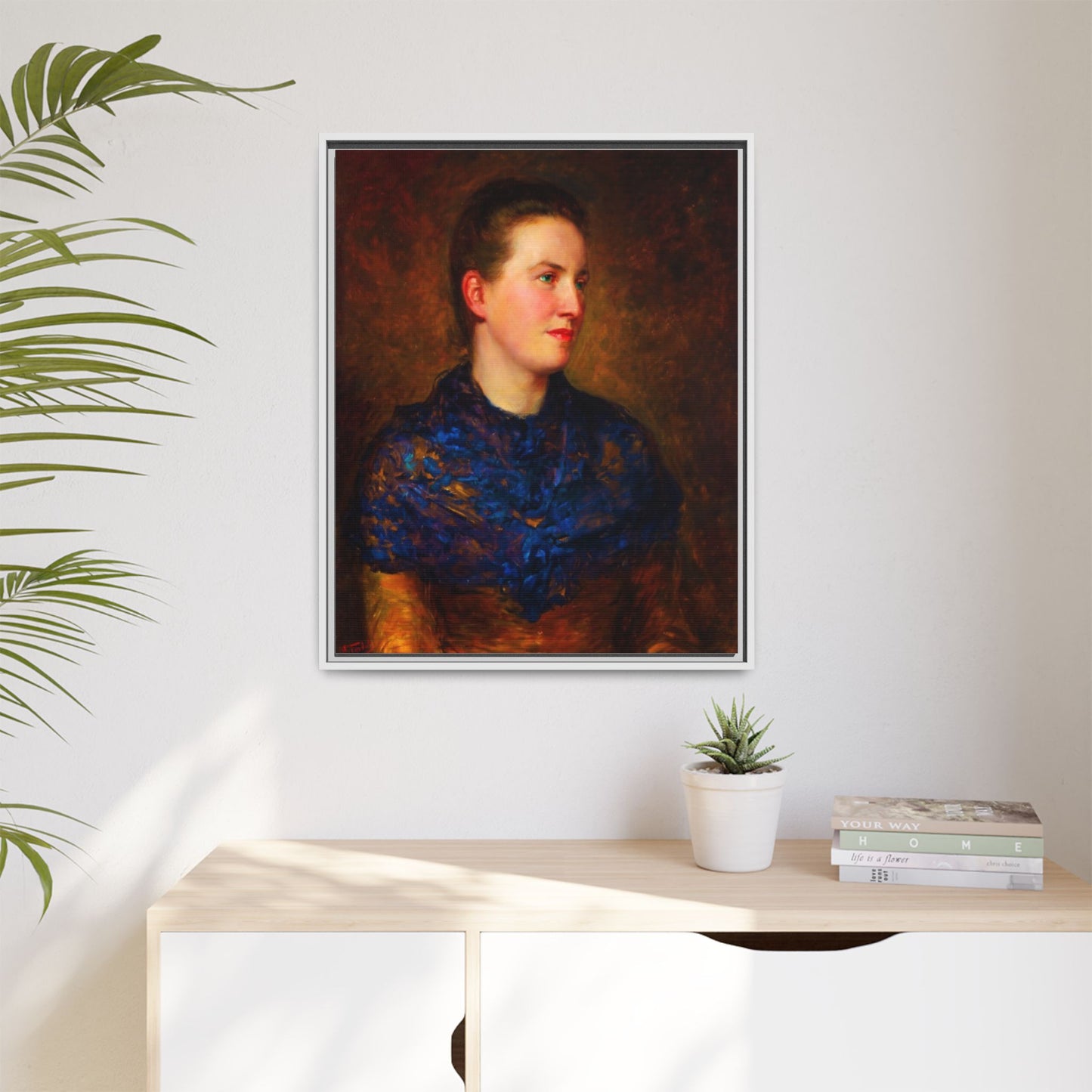 Framed Matte Canvas Portrait Print — Classic Victorian Woman Wall Art
