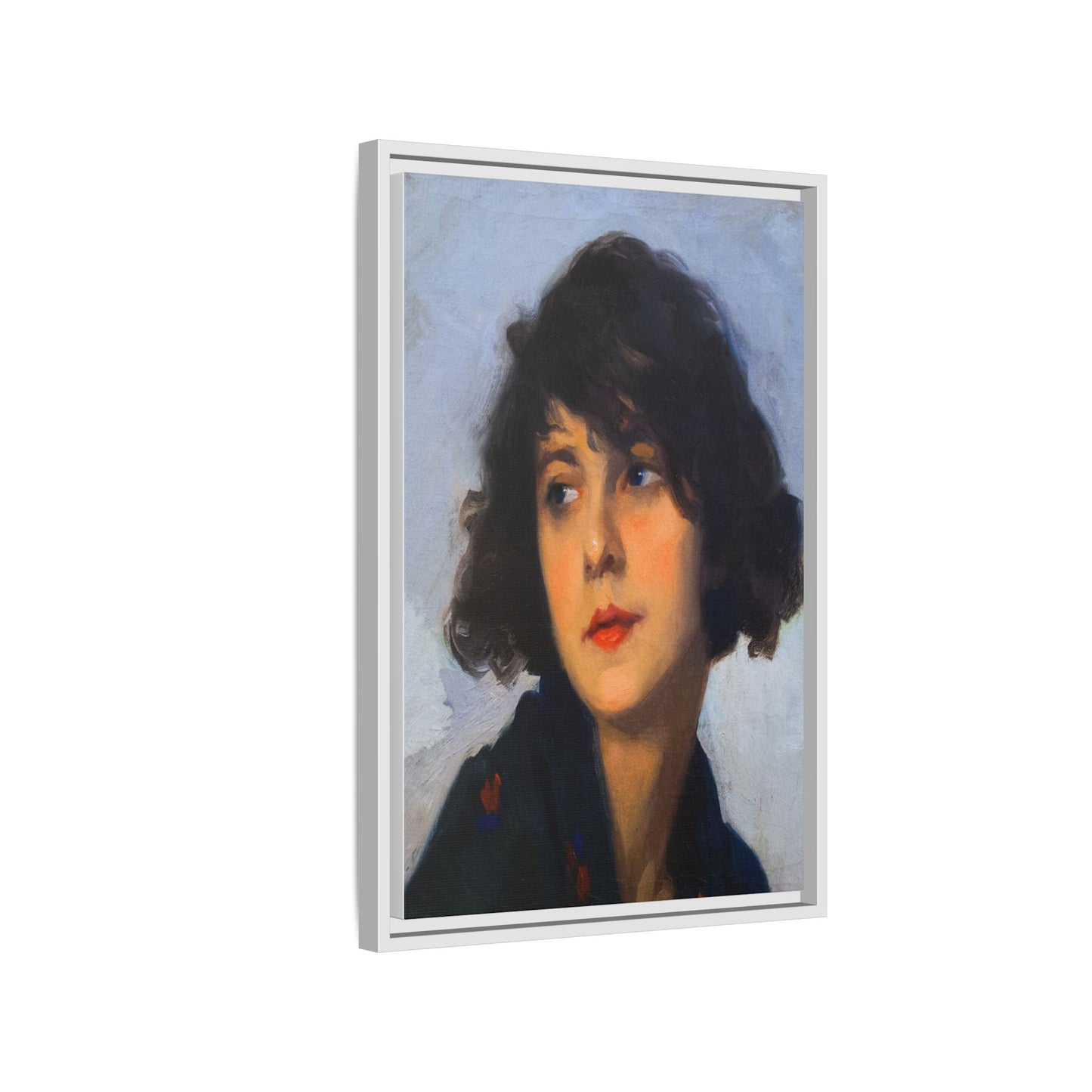 Mulher do chale verde (cropped) by Cyprien Eugene Boulet Framed Matte Canvas Print