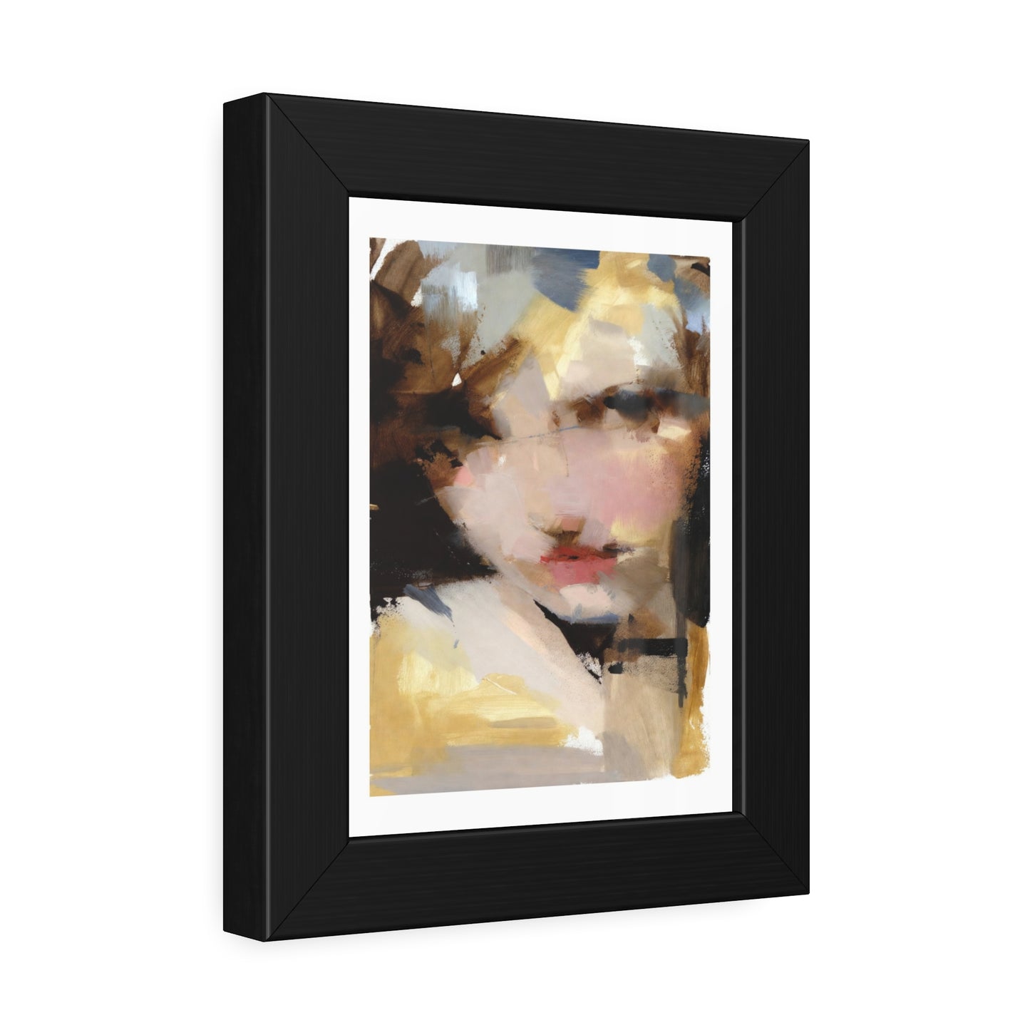 Abstract Portrait Framed Poster – Modern Impressionist Wall Art