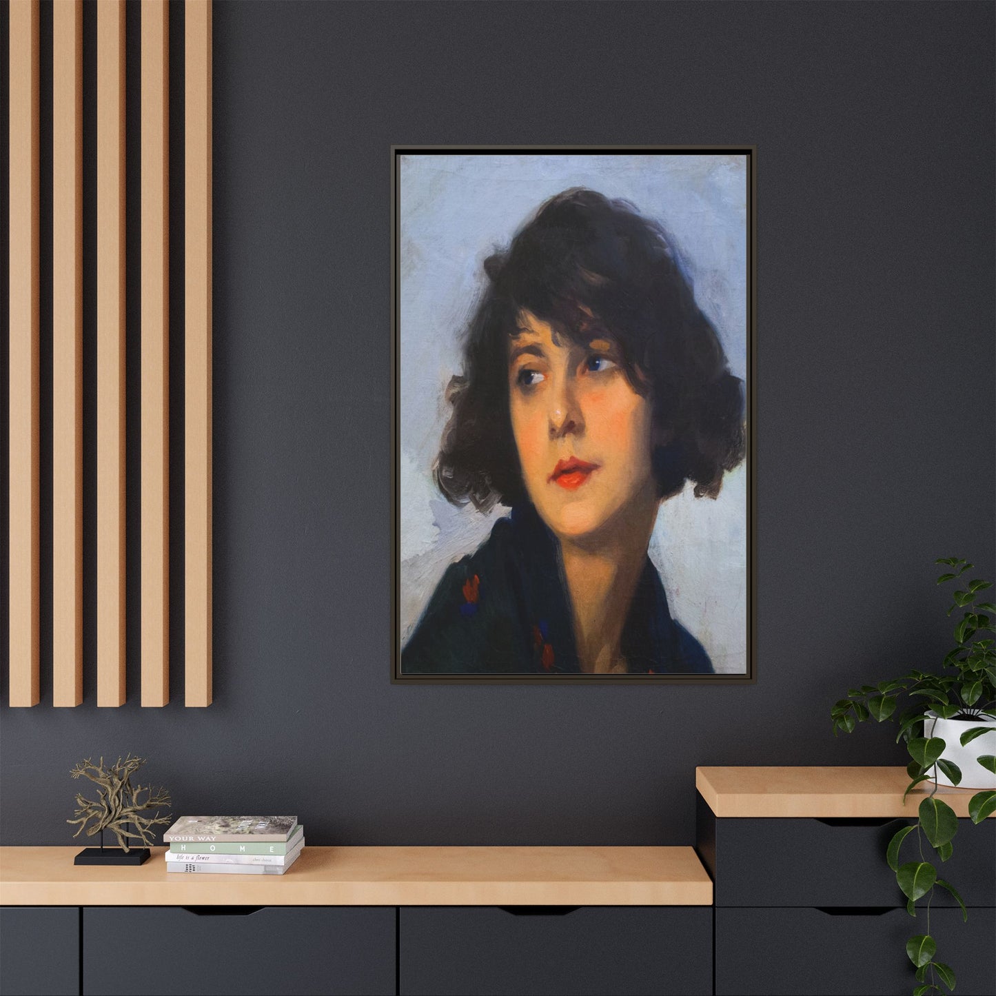 Mulher do chale verde (cropped) by Cyprien Eugene Boulet Framed Matte Canvas Print