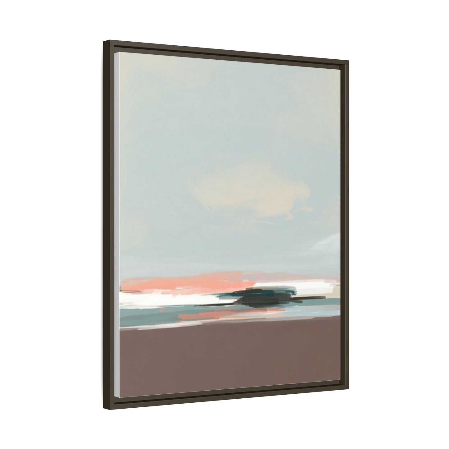 Framed Matte Canvas Print — Soft Coastal Abstract Landscape
