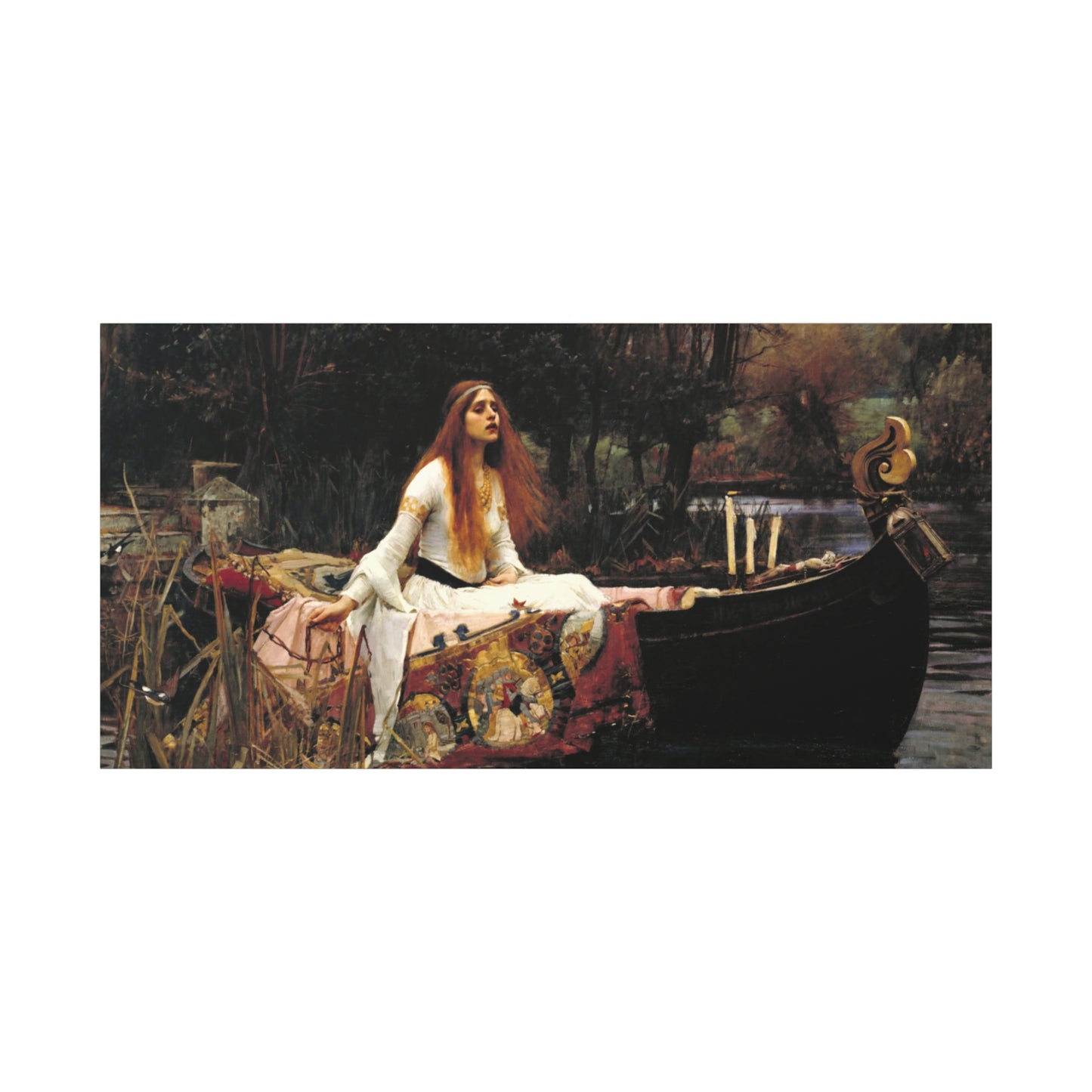 The Lady of Shalott by John William Waterhouse Matte Canvas Wall Art Print