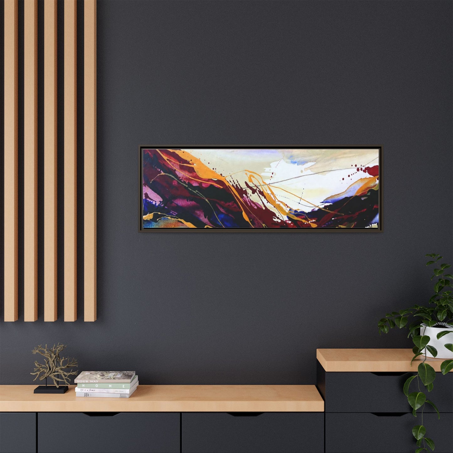 Abstract Flow Matte Canvas Framed Wall Art
