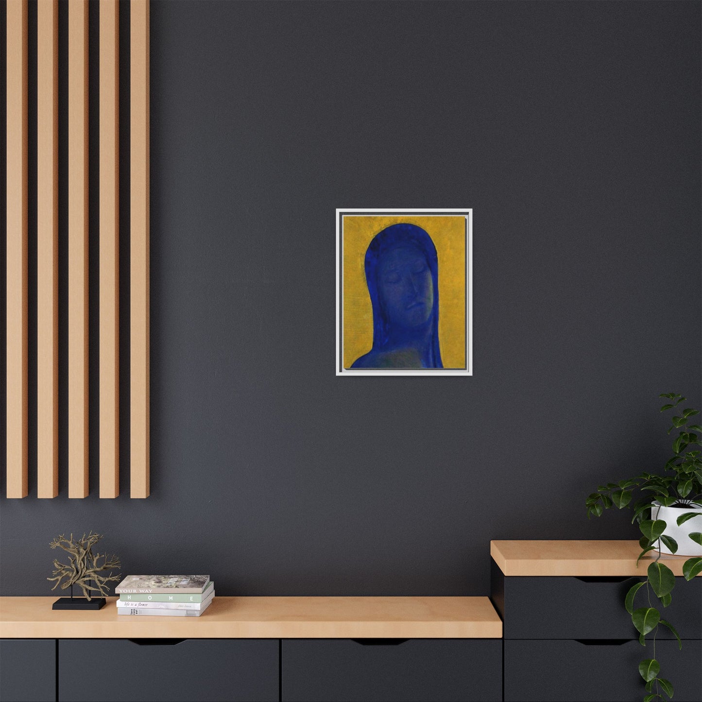 Closed Eyes by Odilon Redon Framed Matte Canvas Wall Art Print