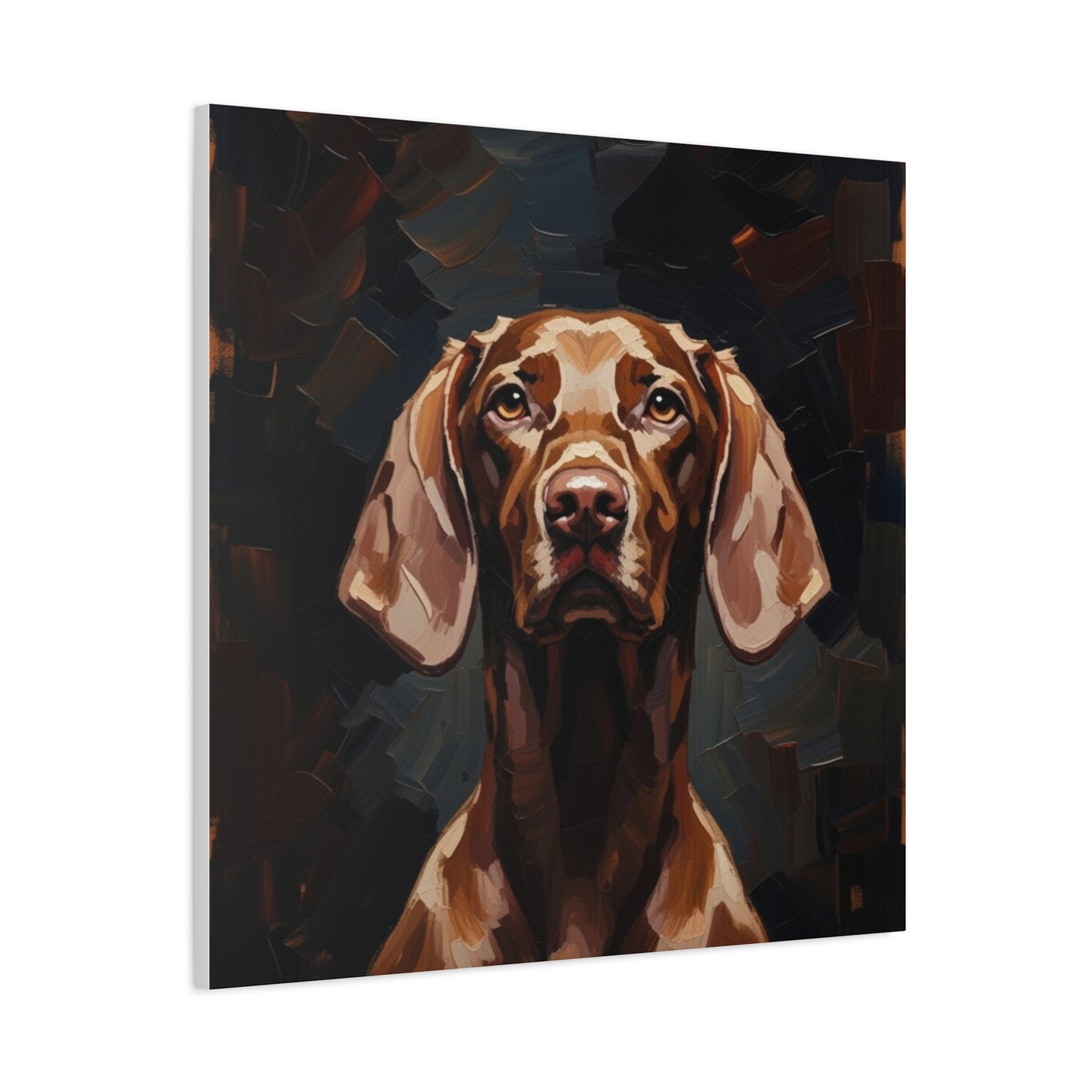 Chocolate Vizsla Canvas Wall Art — Matte Stretched Dog Portrait