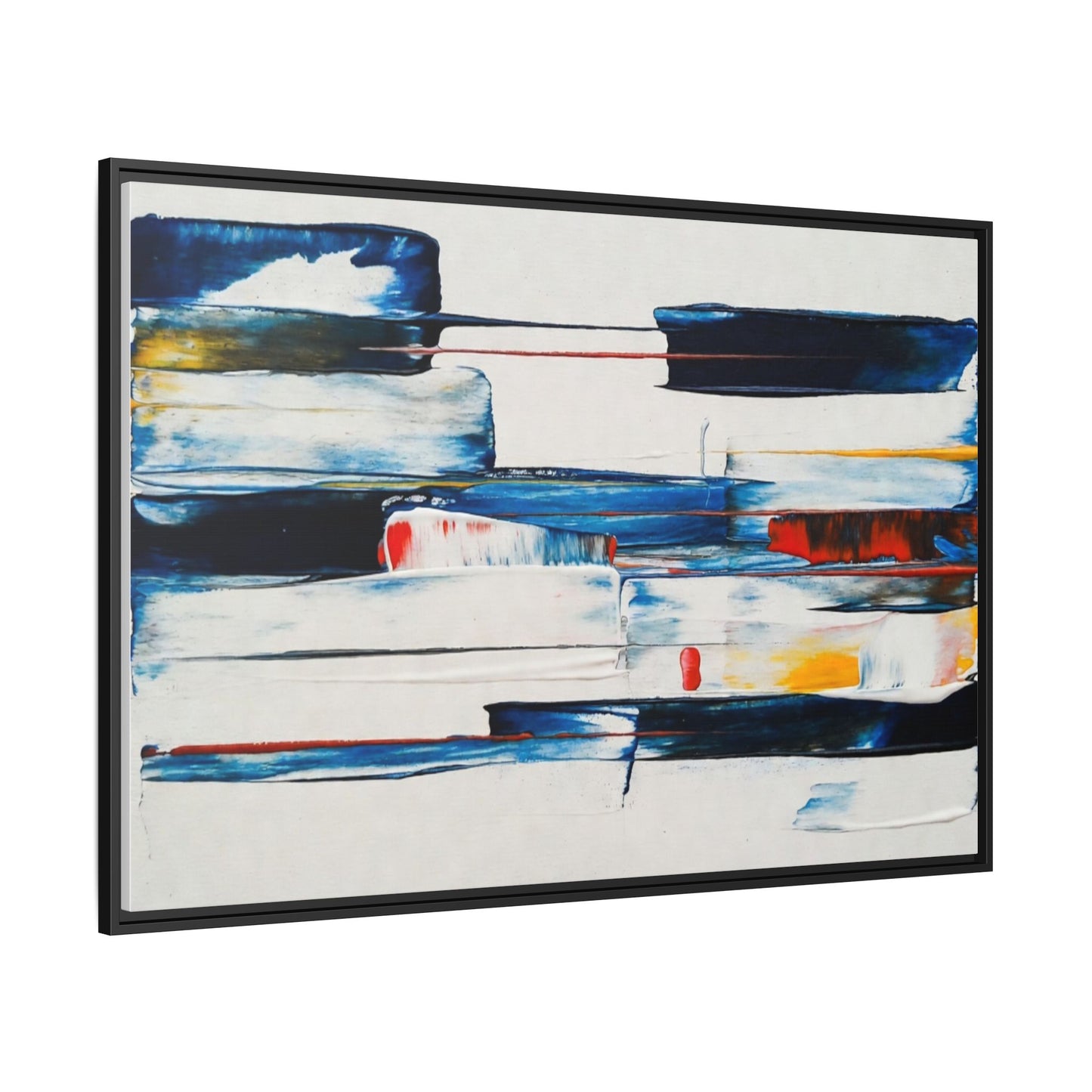 Abstract Coastal Brushstrokes Framed Canvas Print