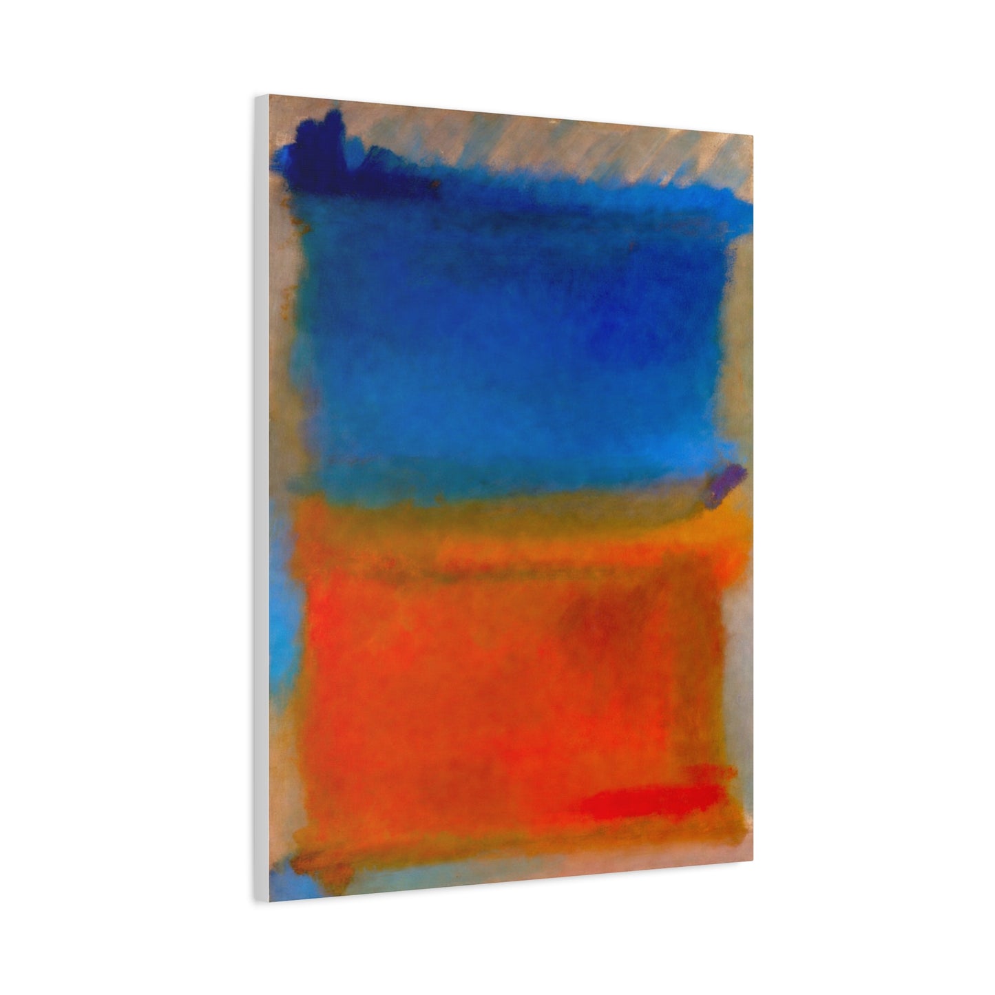 Abstract Blue and Orange Canvas Print — Modern Stretched Wall Art